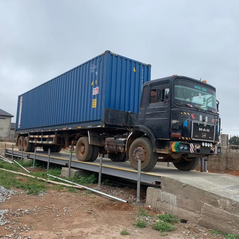 Truck on weighbridge